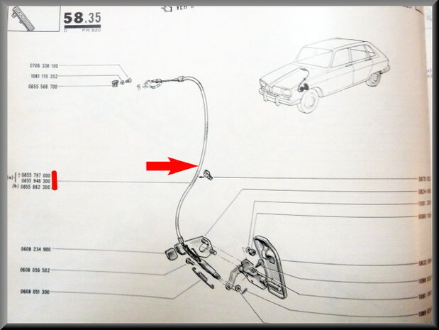 Throttle control cable R16 1150.