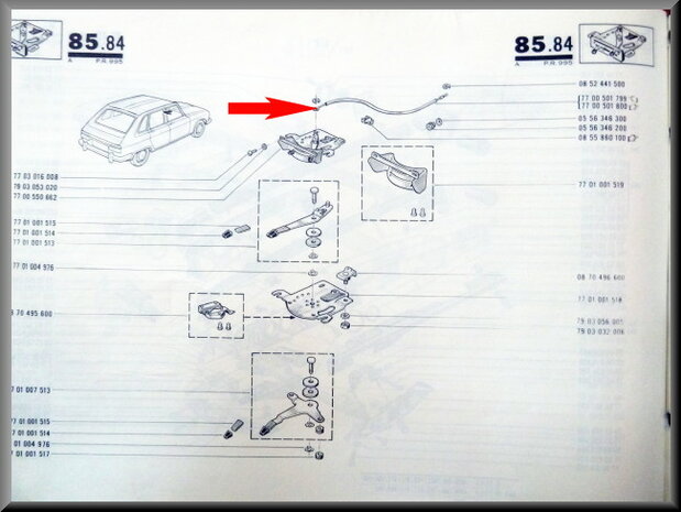 Câble de commande d’ouverture du clapet extérieur de ventilation. 