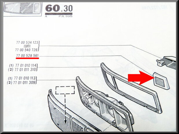 Reflector rear left R16 TL-TS-TX.