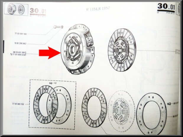 Mécanisme d'embrayage R16  L-TL-TS < 1972.