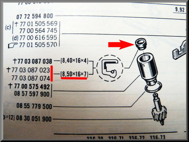 Speedometer drive seal (8,50x16x7mm).