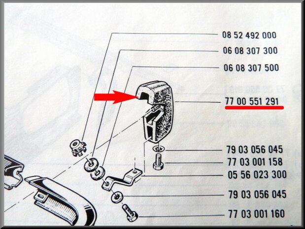 Bumperbuffer achter links R16 TL, TS (tweede type) en TX. 