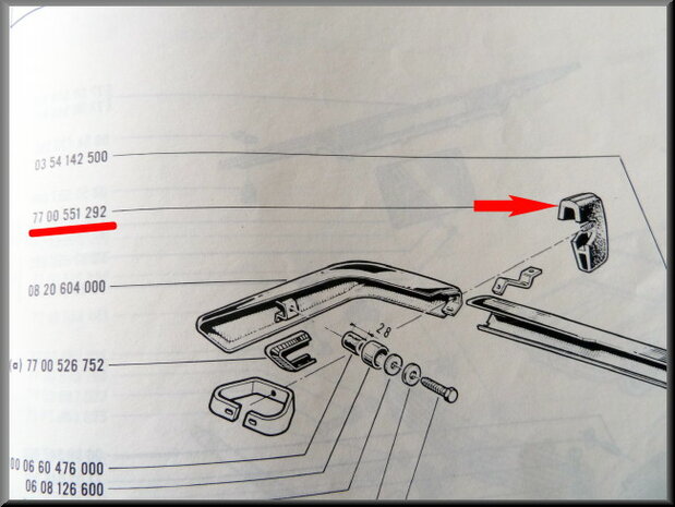 Bumper buffer rear right R16 TL, TS (second type) and TX.