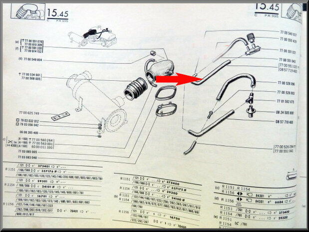 Crankcase breather hose R16 TX.