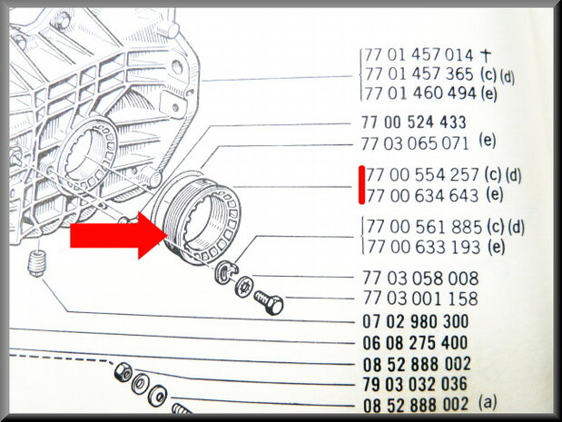 Afstelmoer differentieel lager (4 bak en 5 bak latere types), rubber.