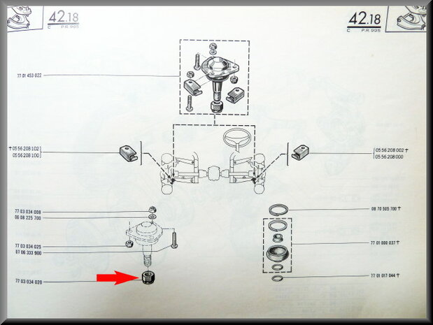 Écrou M12x1,25 rotule de suspension.