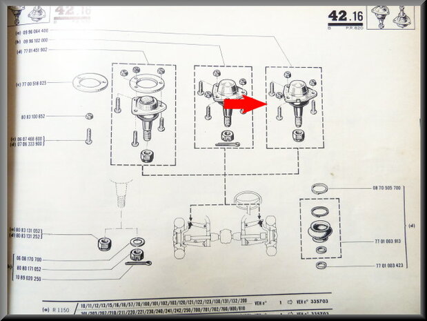 Rotule superieur de suspension 10mm R1150 et R4.