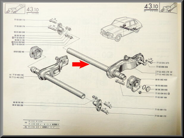 Rear axle left (used).