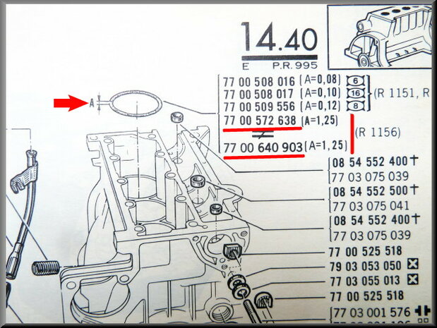 Kit de joints toriques pour chemise de cylindre R16 TX.