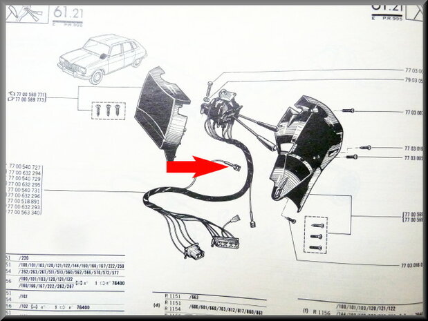 Indicator light switch (used). 