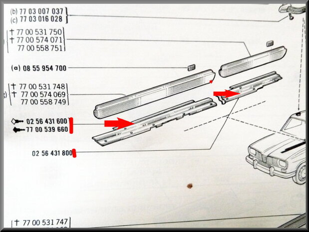 Baguette de bas de caisse intérieur (utilisé).