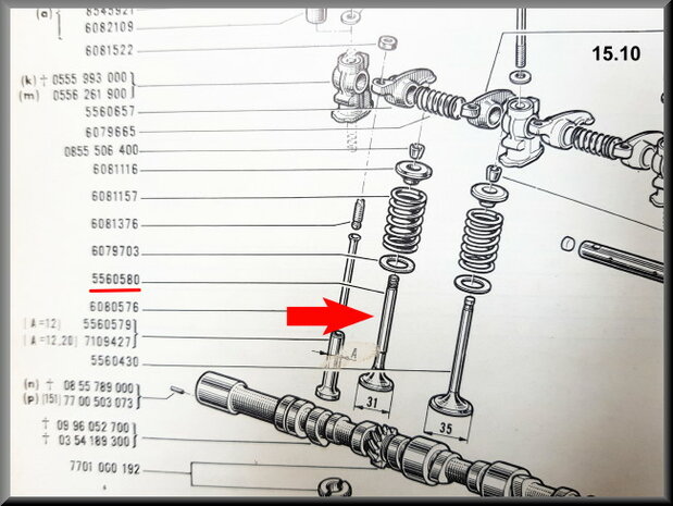 Uitlaat klep (31,3mm-103mm-8mm).