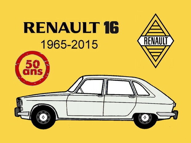 Sleutelhanger Renault 16 50 jaar (grijs).