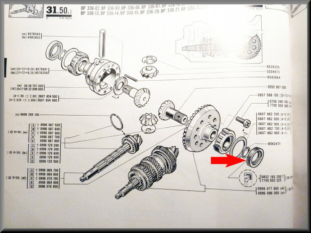 Joint d'arbre de transmission R16 L R16 L (36x54x7,5 mm).