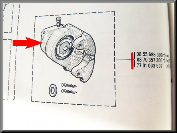 Étrier de frein gauche R16 < 1968 (Excl: en échange 150 euro consigne).