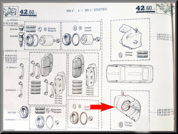 Remklauw links R16 < 1968 (Excl: 150 euro borg voor inruil).