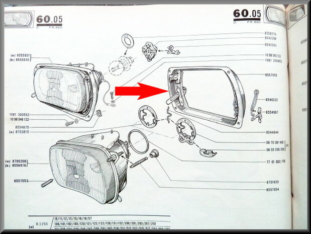 Headlight frame R16 L-TL-TS 