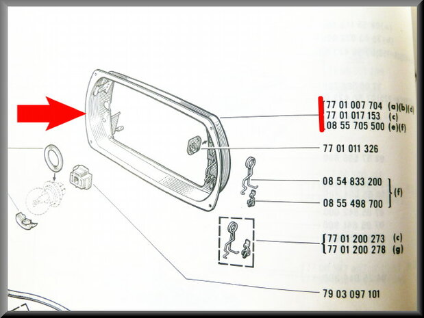 Koplamp frame R16 (behalve R16 TX).