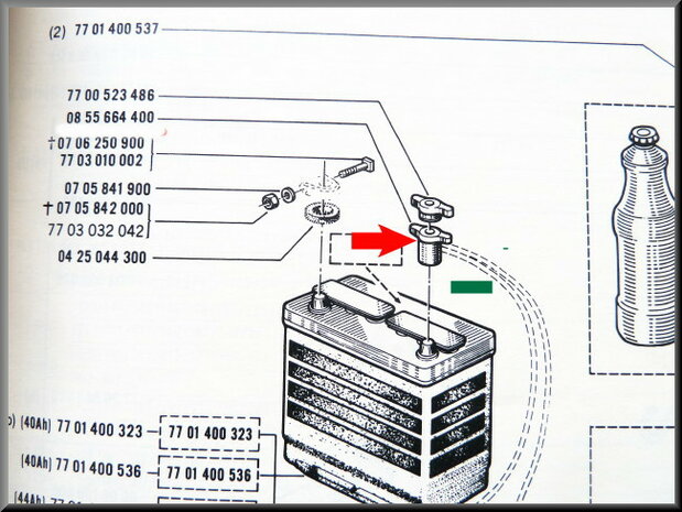 Battery terminal (negative).