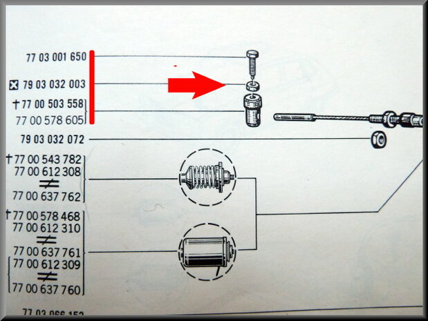 Connection piece for the throttle cable to the carburetor