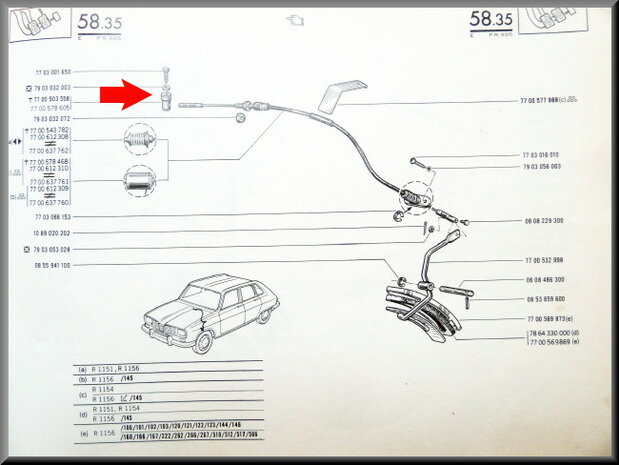 Connection piece for the throttle cable to the carburetor