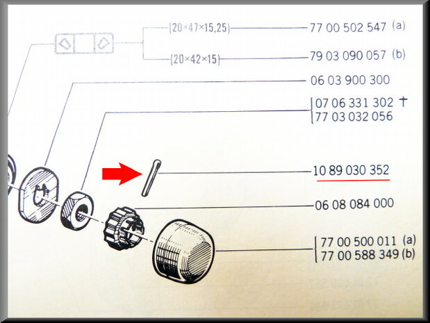 Splitpen wiellager.