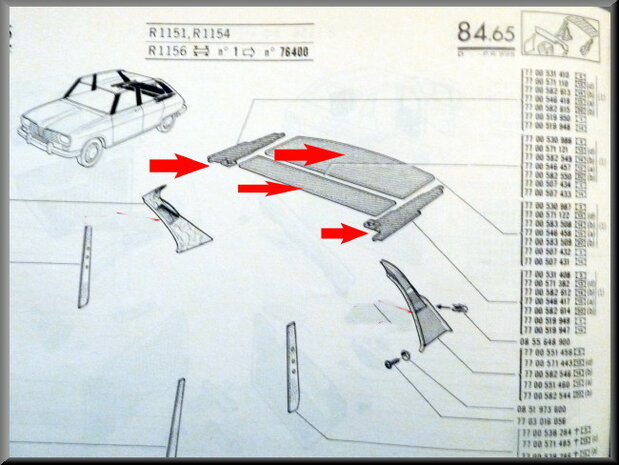 Carpetset for the rear shelf and C-pillars (black velvet).