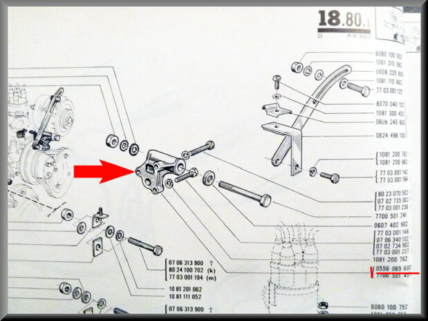 Alternator support R16 L-GL-GLS (used).