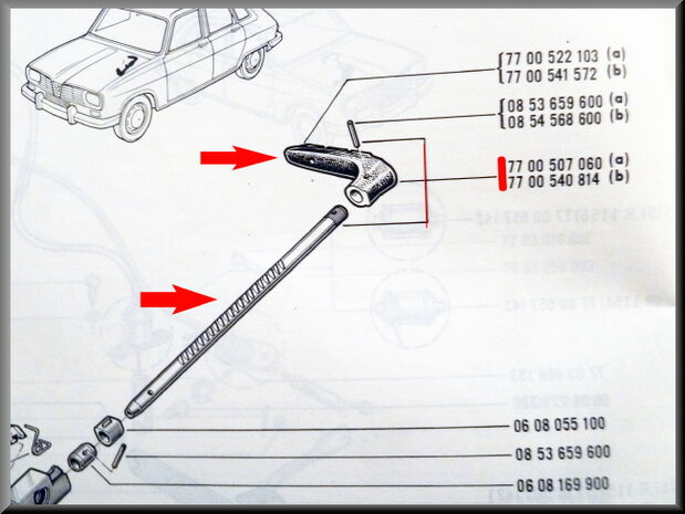 Handbrake lever R16 TX.