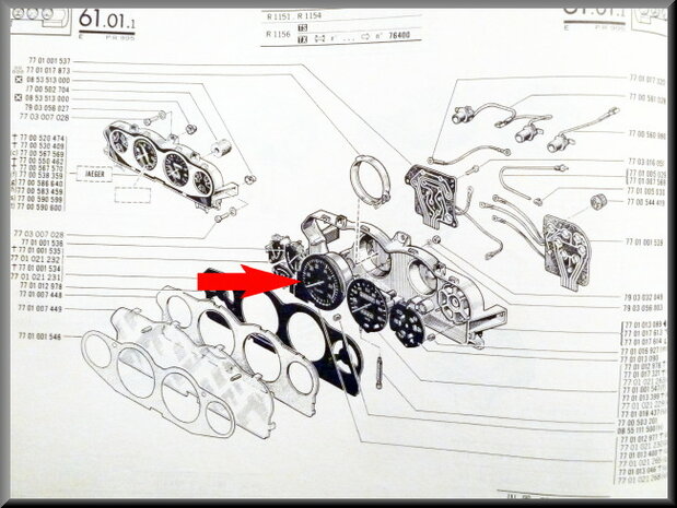 Tachometer R16 TX (2nd type 1976-1980).