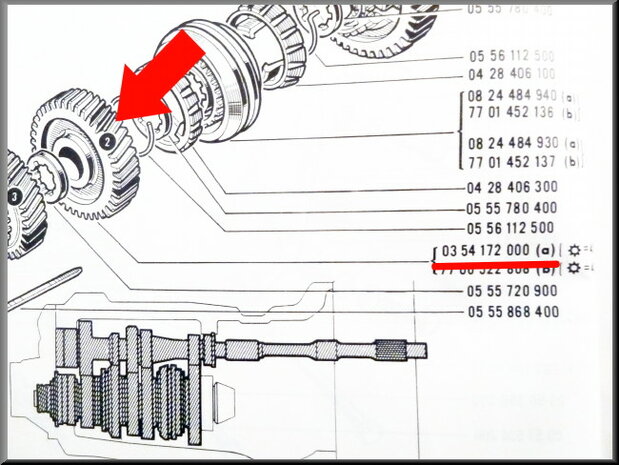 Pinion 2rd gear (45 teeth).