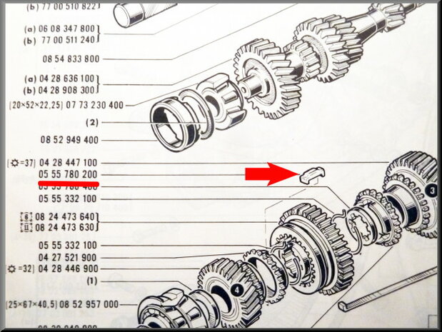 Synchromesh anchor strut.