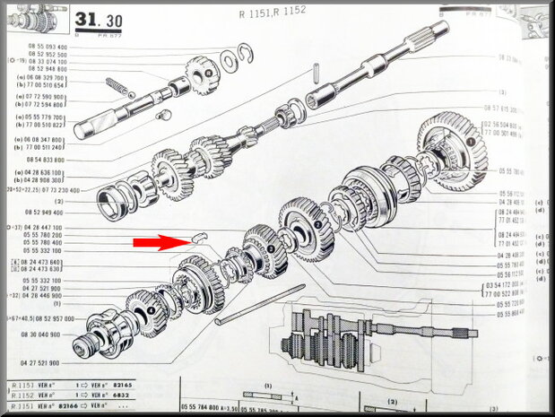 Synchromesh anchor strut.