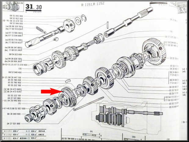 Reverse gear with synchronization hub, 40 theeth