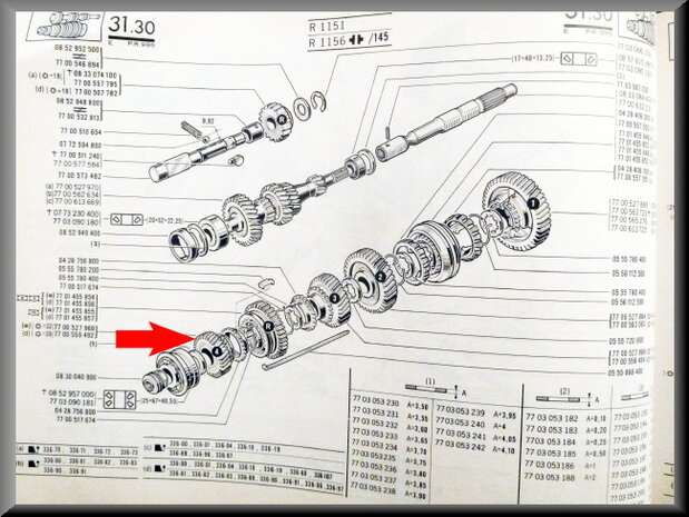 Pinion 4rd gear (29 teeth).