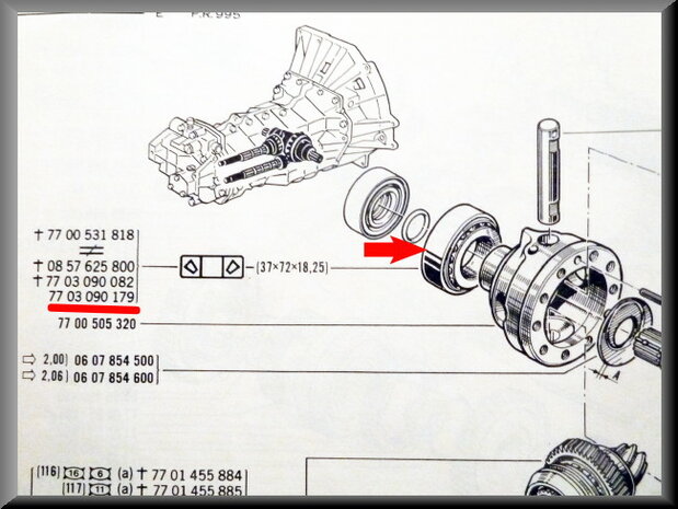 Differential bearing (37-72-18,25mm). 