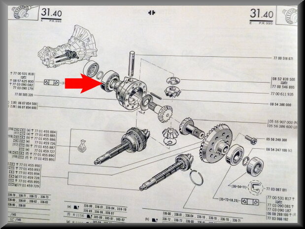 Differential bearing (37-72-18,25mm). 