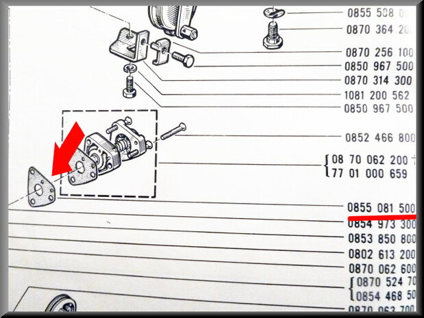 Carburetor gasket R16 L-GL-GLS. Carburetor 32 SEIA SEIMA.