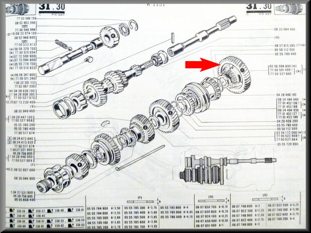 Pinion 1rd gear (47 teeth).