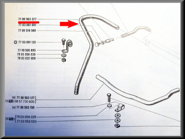 Heater hose right R16 TS-TX.