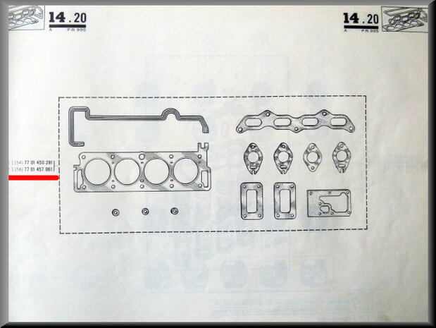 Set de joints pour culasse R16 TX.