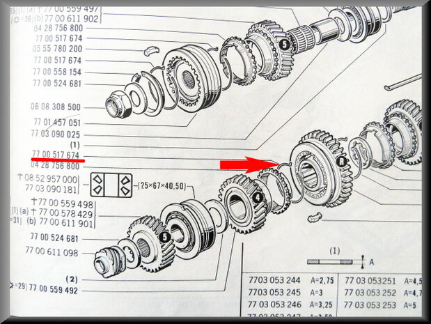 Spring ring synchro 3rd, 4th and 5th gear.