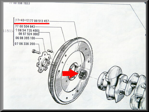 Guide bearing (17x40x12mm).