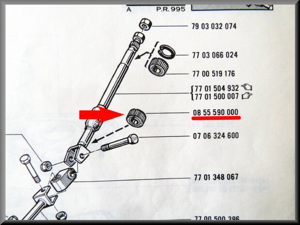 Lower rubber steering column.