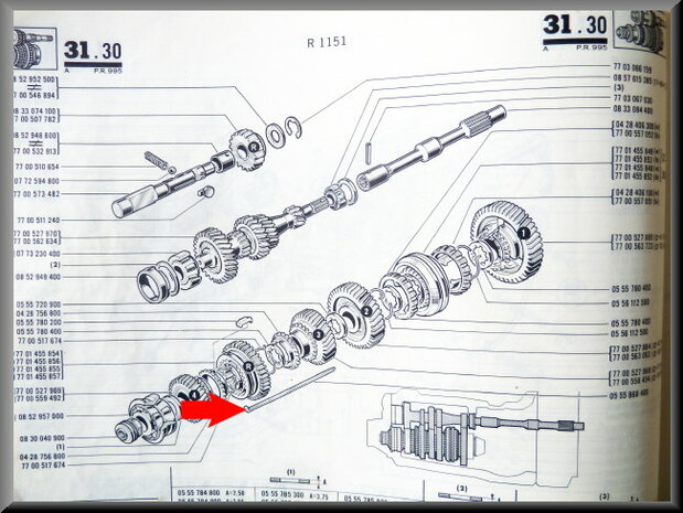 Clip lock secondary shaft.