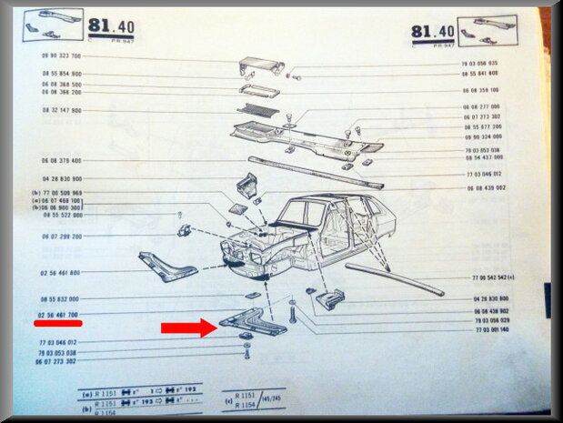 Left lower engine bay protection panel (used).