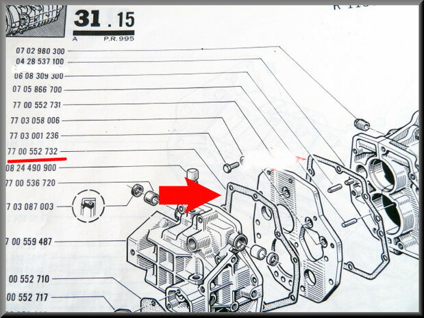 Gearbox gasket R16 TX.