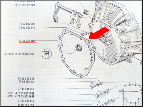 Gasket clutch housing.